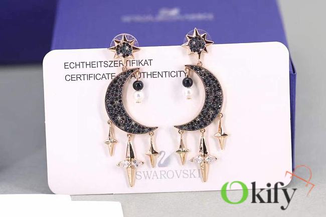 Okify Swarovski Star And Moon Earrings  - 1