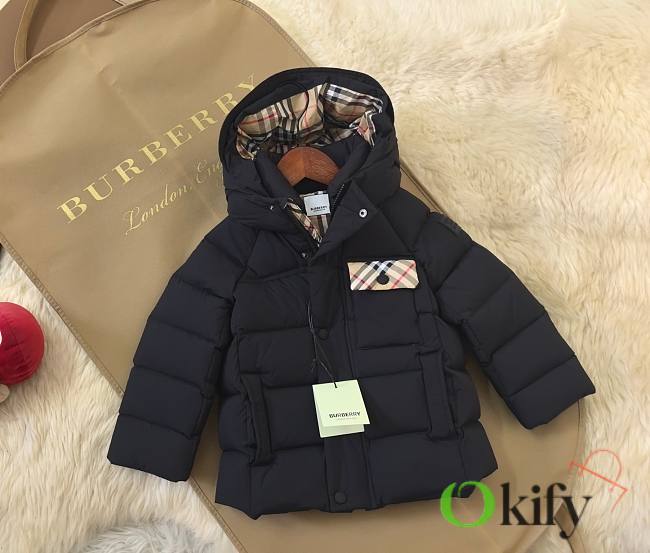 Okify Burberry Black Down Jacket For Children 100-160 - 1