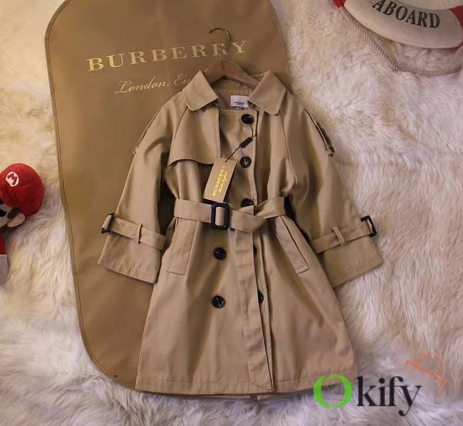 Okify Burberry Brown Windbreaker Jacket For Children 110-160  - 1