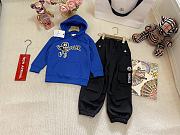 Okify Moncler Set Of Blue Sweater And Black Pants For Children 90-140  - 1