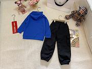 Okify Moncler Set Of Blue Sweater And Black Pants For Children 90-140  - 3