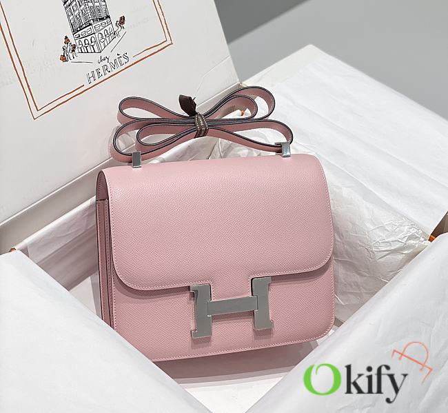 Okify Hermes Constance Bag In Light Pink Epsom Leather 23cm - 1