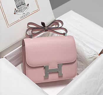 Okify Hermes Constance Bag In Light Pink Epsom Leather 23cm