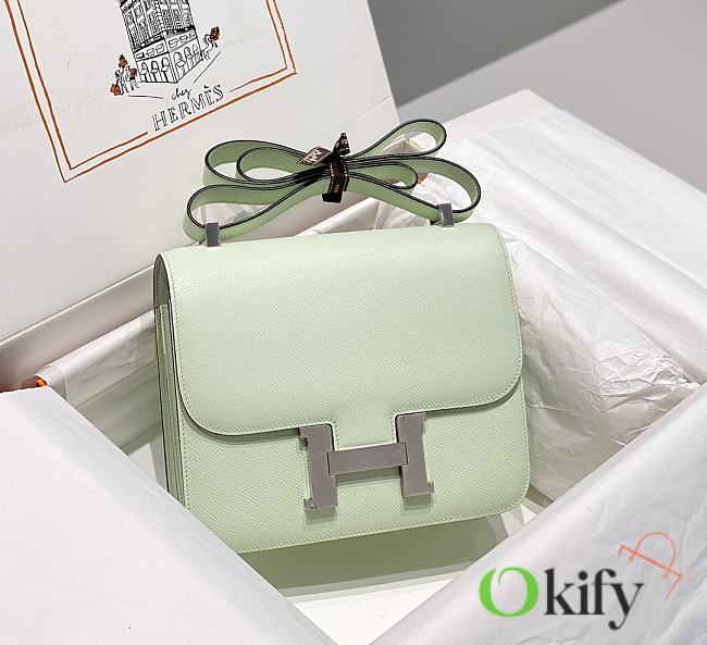 Okify Hermes Constance Bag In Light Green Epsom Leather 23cm - 1