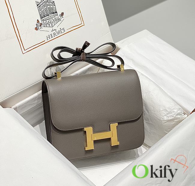 Okify Hermes Constance Bag In Grey Gray Epsom Leather 23cm  - 1