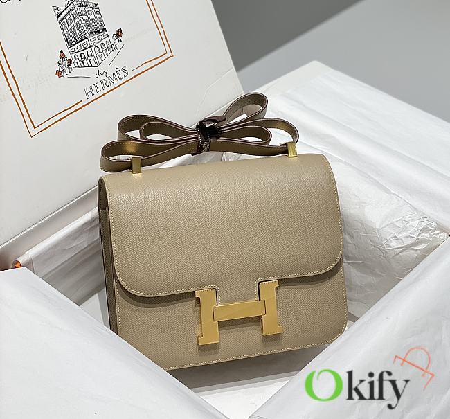 Okify Hermes Constance Bag In Beige Epsom Leather 23cm  - 1