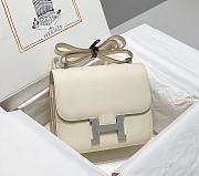 Okify Hermes Constance Bag In White Epsom Leather With Silver Hardware 23cm  - 1