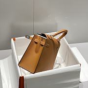 Okify Hermes Kelly Bag In Brown Epsom Leather With Silver Hardware 28cm  - 4