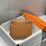 Okify Hermes Kelly Bag In Brown Epsom Leather With Silver Hardware 28cm  - 3