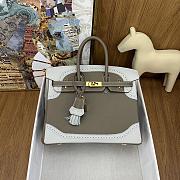 Okify Hermes Birkin Grey Bag With White Lace Trim 25cm  - 1