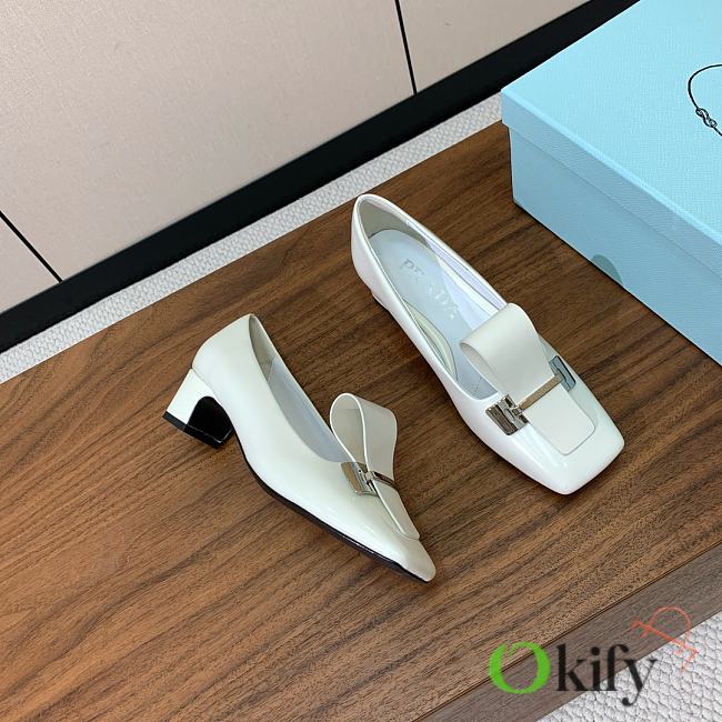 Okify Prada White Mary Jane Shoes 4.5cm EU35-41  - 1