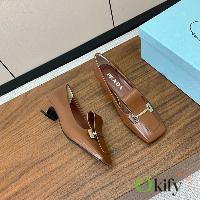 Okify Prada Brown Mary Jane Shoes 4.5cm EU35-41  - 1