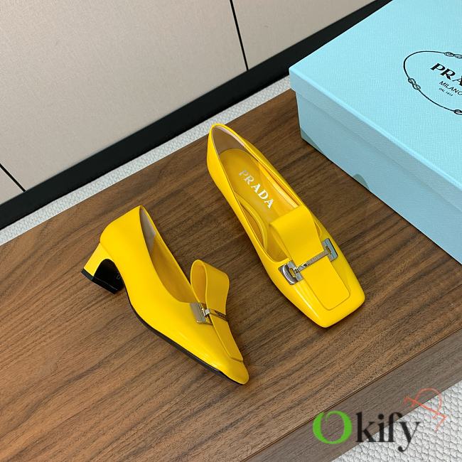 Okify Prada Yellow Mary Jane Shoes 4.5cm EU35-41  - 1