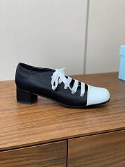 Okify Prada Block Heel Lace-up Shoes In Black And White EU35-41 20481 - 2