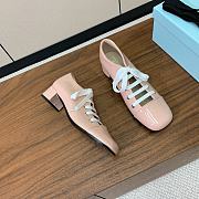 Okify Prada Block Heel Lace-up Shoes In Pink EU35-41  - 1