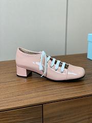 Okify Prada Block Heel Lace-up Shoes In Pink EU35-41  - 3