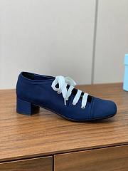 Okify Prada Block Heel Lace-up Shoes In Blue EU35-41  - 4