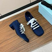 Okify Prada Block Heel Lace-up Shoes In Blue EU35-41  - 1