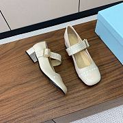 Okify Prada Mary Jane Block Heel Pumps In Cream Patent Leather EU35-41 - 5