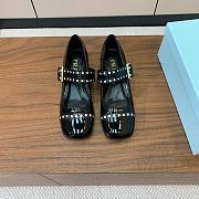 Okify Prada Mary Jane Block Heel Pumps In Black Patent Leather EU35-41 - 4