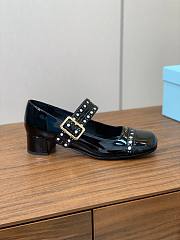 Okify Prada Mary Jane Block Heel Pumps In Black Patent Leather EU35-41 - 3