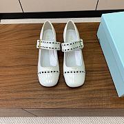 Okify Prada Mary Jane Block Heel Pumps In White Patent Leather EU35-41 - 3