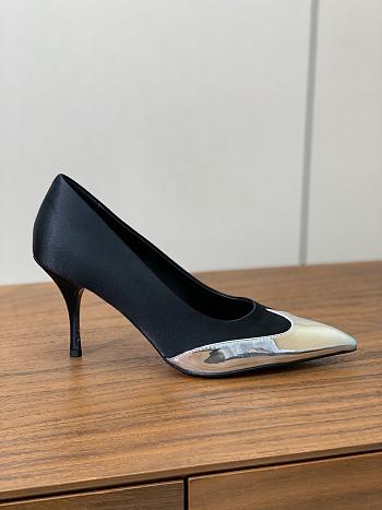 Okify Prada Silk Patchwork Heels In Black EU35-41