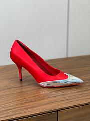 Okify Prada Silk Patchwork Heels In Red EU35-41 - 1