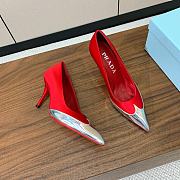 Okify Prada Silk Patchwork Heels In Red EU35-41 - 4