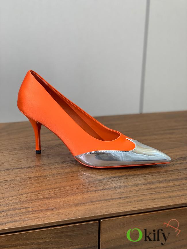 Okify Prada Silk Patchwork Heels In Orange EU35-41 - 1