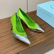 Okify Prada Silk Patchwork Heels In Green EU35-41 - 4