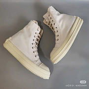 Okify Rick Owens White Ankle Sneakers  - 6