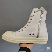 Okify Rick Owens White Ankle Sneakers  - 2