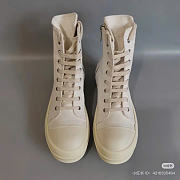 Okify Rick Owens White Ankle Sneakers  - 3