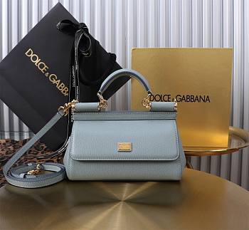 Okify Dolce & Gabbana Sicily Handbag In Light Blue 20502 11x18x6cm