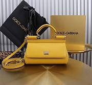 Okify Dolce & Gabbana Sicily Handbag In Yellow 11x18x6cm - 1