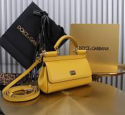 Okify Dolce & Gabbana Sicily Handbag In Yellow 11x18x6cm - 4