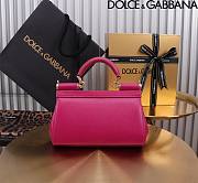 Okify Dolce & Gabbana Sicily Handbag In Pink 11x18x6cm 20504 - 3