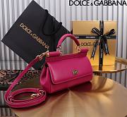 Okify Dolce & Gabbana Sicily Handbag In Pink 11x18x6cm 20504 - 5