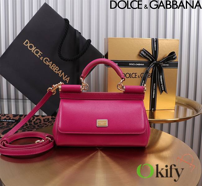 Okify Dolce & Gabbana Sicily Handbag In Pink 11x18x6cm 20504 - 1