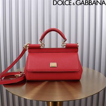 Okify Dolce & Gabbana Sicily Handbag In Red 11x18x6cm