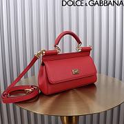 Okify Dolce & Gabbana Sicily Handbag In Red 11x18x6cm - 2