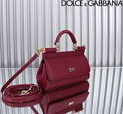 Okify Dolce & Gabbana Sicily Handbag In Dark Pink 11x18x6cm - 2