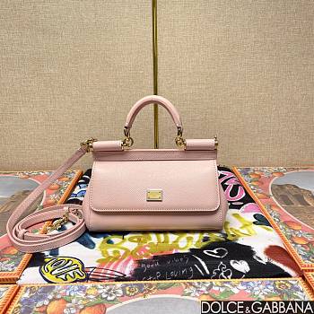 Okify Dolce & Gabbana Sicily Handbag In Baby Pink 11x18x6cm