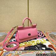 Okify Dolce & Gabbana Sicily Handbag In Pink 11x18x6cm 20509 - 3