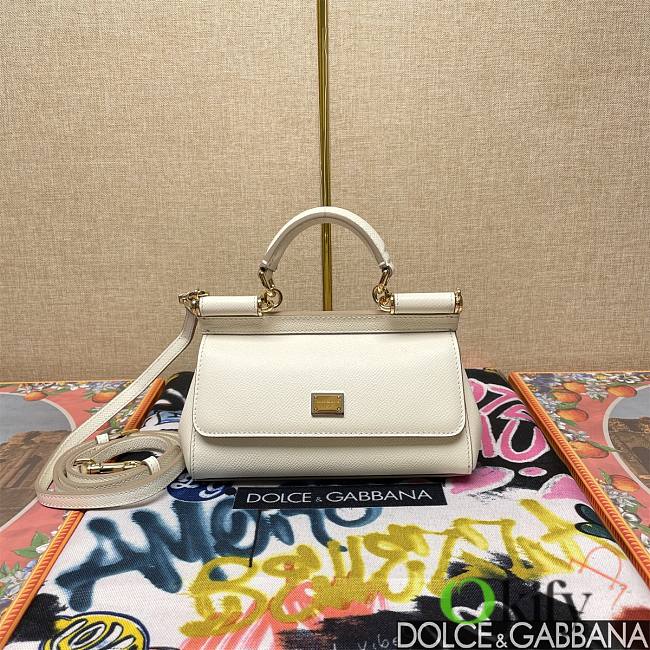 Okify Dolce & Gabbana Sicily Handbag In White 11x18x6cm  - 1