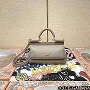 Okify Dolce & Gabbana Sicily Handbag In Grey Gray 11x18x6cm  - 1