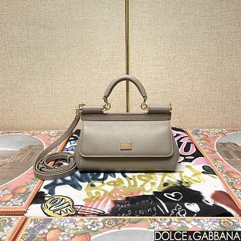 Okify Dolce & Gabbana Sicily Handbag In Grey Gray 11x18x6cm 