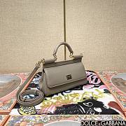 Okify Dolce & Gabbana Sicily Handbag In Grey Gray 11x18x6cm  - 3