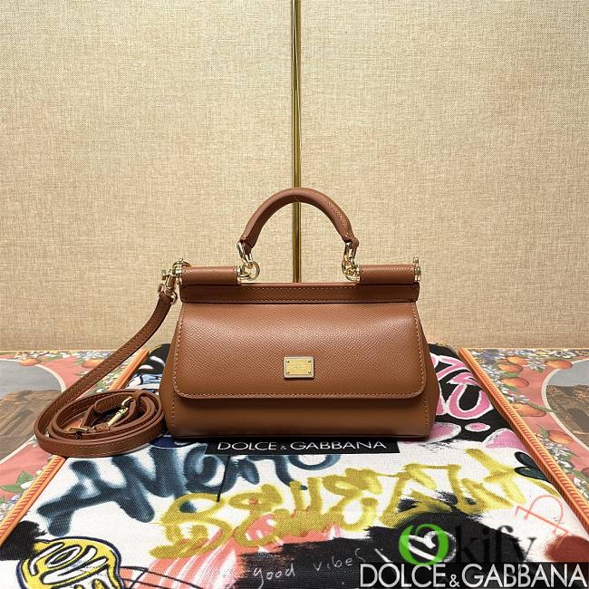 Okify Dolce & Gabbana Sicily Handbag In Brown 11x18x6cm  - 1